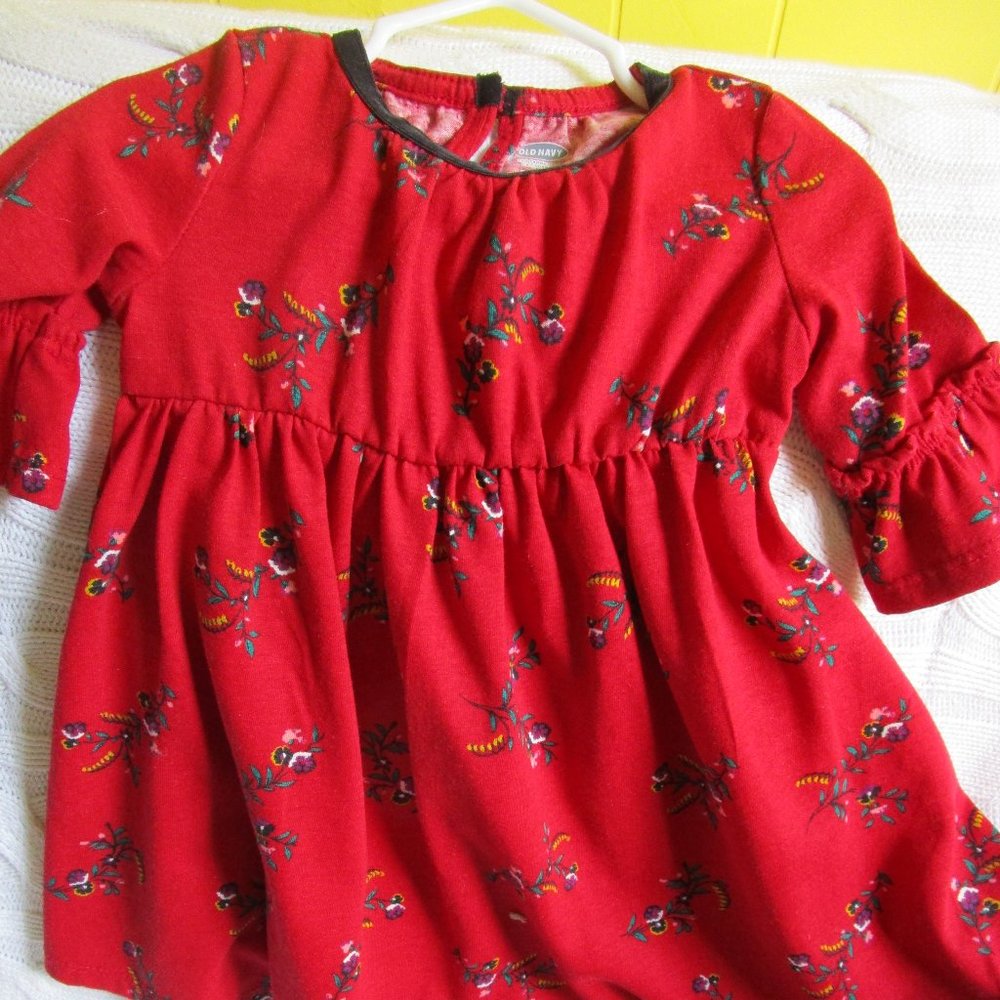 Adorable Red Floral Old Navy Baby Dress